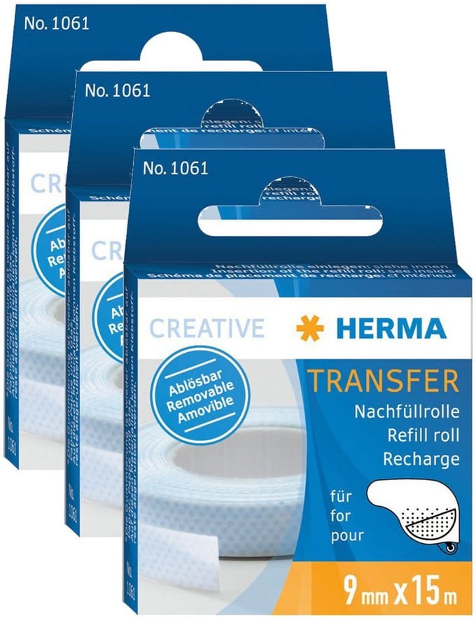 Navulcassette voor lijmroller – Verwijderbaar, 9 mm x 15 m