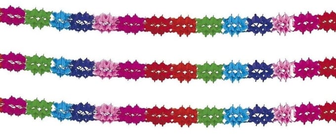 Gekleurde verjaardag feestslingers - 2x - 6 meter - papieren slinger - feestartikelen