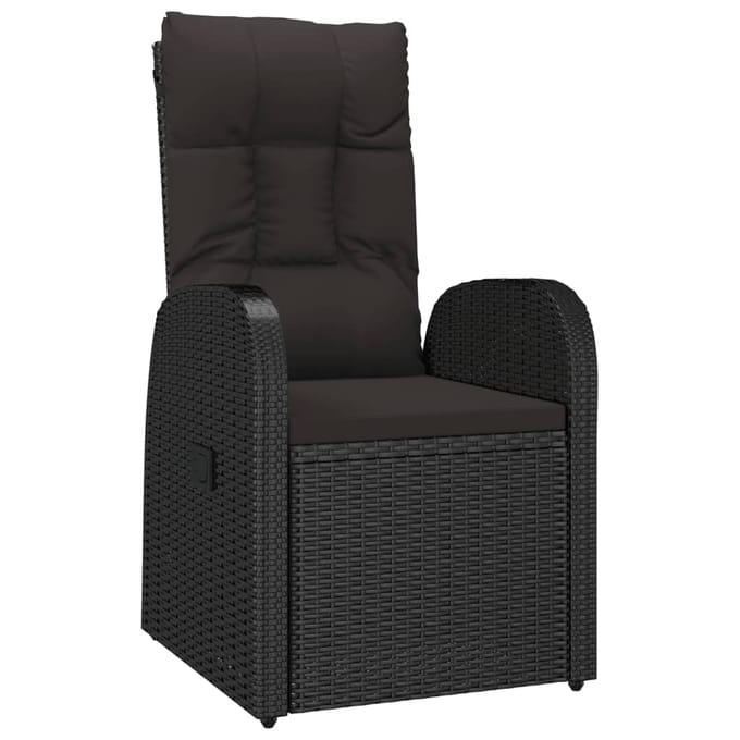 vidaXL - 9-delige - Tuinset - poly - rattan - zwart