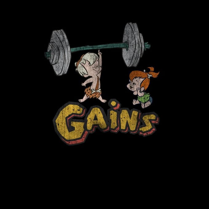 The Flintstones Bamm-Bamm Gains Distressed T-shirt - Zwart - M