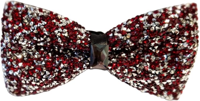 Strik blingbling rood zilver