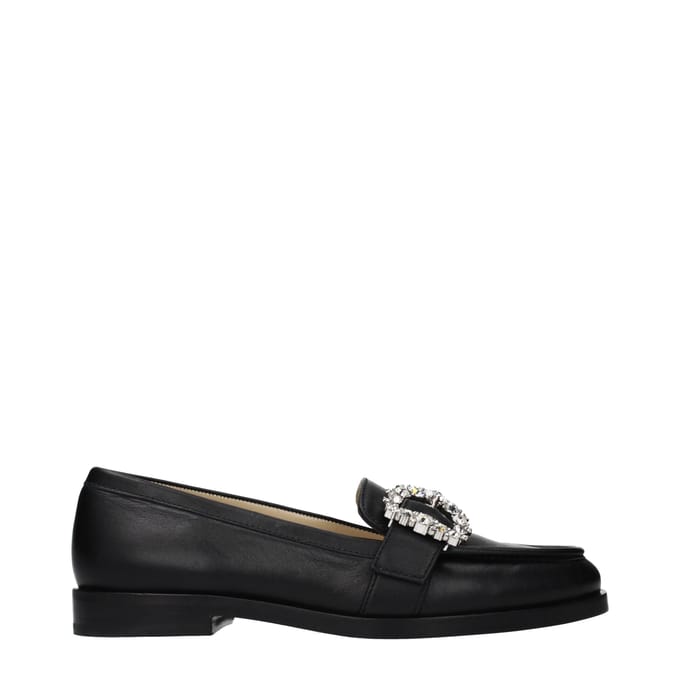 Jimmy Choo Zwarte Leren Instapschoenen