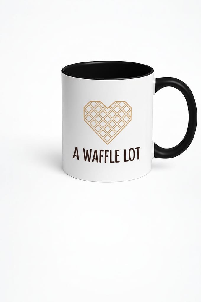 Mok 'A Waffle Lot' | Grappige Wafel Hart Beker | Liefde Cadeau Koffie Mok