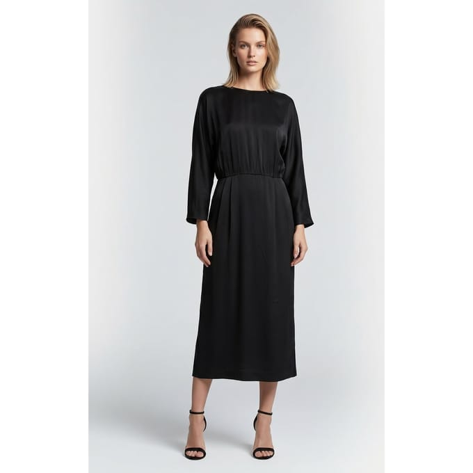 & Other Stories Dory Dress Black Maat: 36 | Midi Jurken Outlet | Dames | Zwart