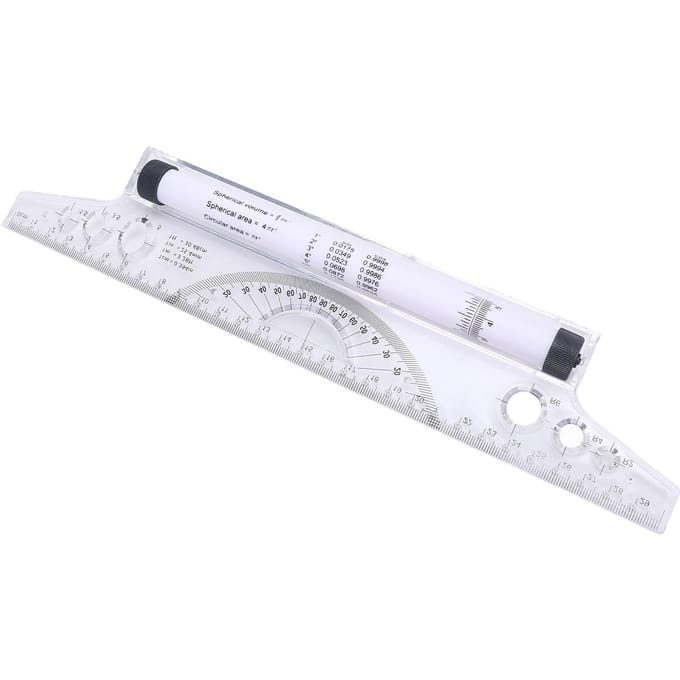 Rollende Liniaal Parallelle Lijn Boog Curve Tekenen Meten Roller Liniaal met Ingebouwde Gradenboog 30cm