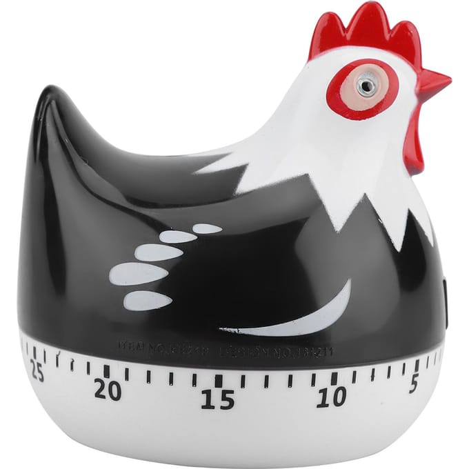 Kippenpatroon Aftel Keukentimer Herinnering voor Koken Bakken Black black