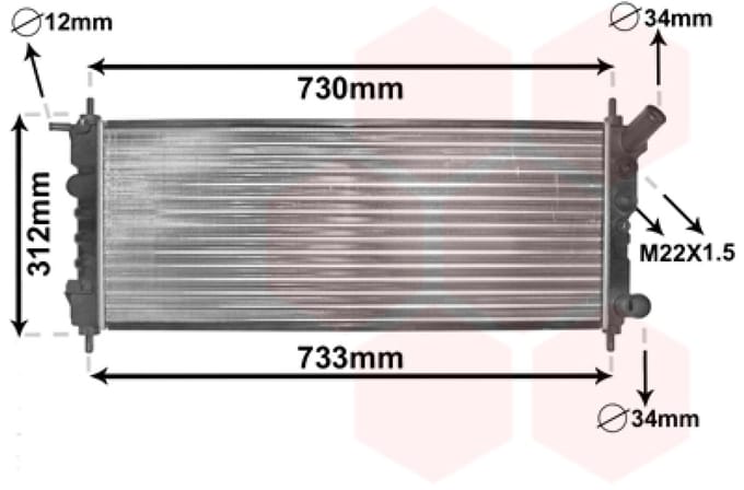 Van Wezel - RADIATOR VOOR OPEL CORSA B 1993-2000 09128608
