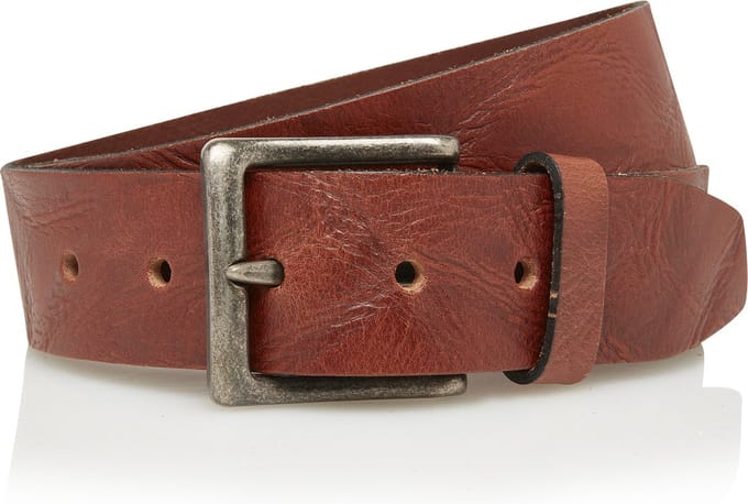 Timbelt Stoere Leren riem cognac 4,5 cm breed - 100% nerfleder - Heren riem / dames riem - jeansriem met zwarte gesp - Riemmaat 105 - totale lengte riem 120 cm | Nikkelvrije gesp
