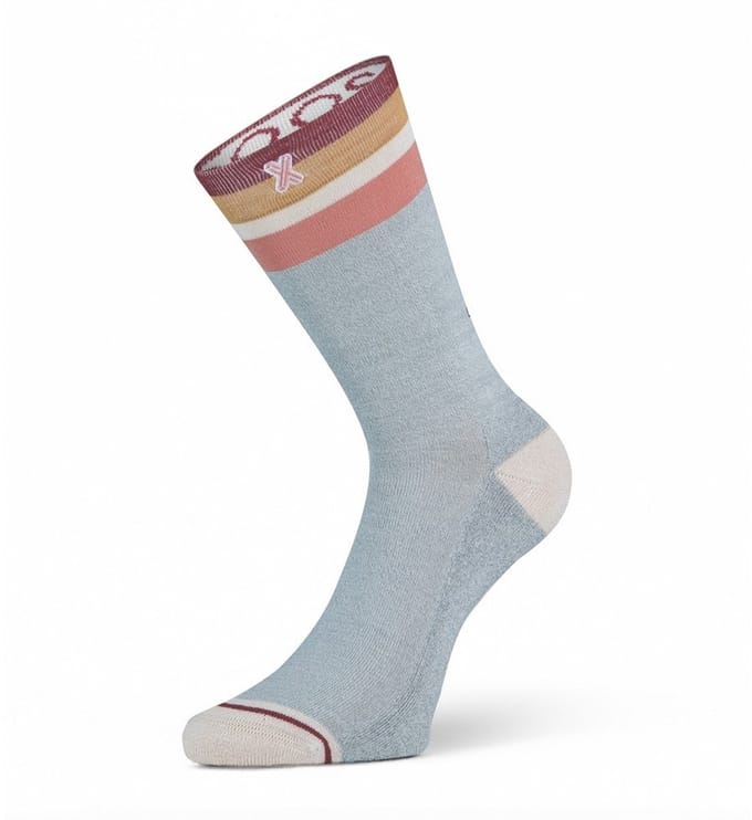 XPOOOS - Essential Graphics Dames bamboe Sokken - Badstof zool - 1-Pack - Maat 39/42 - Grijs