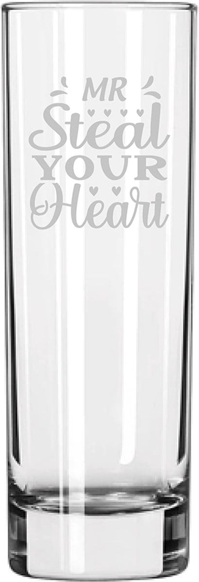 Gegraveerde longdrinkglas 22cl Mr. Steal your heart