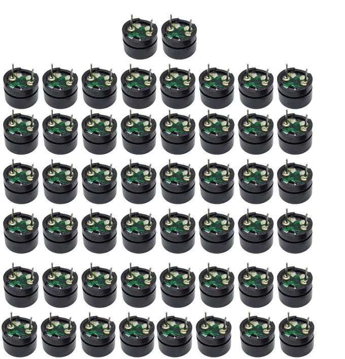 Elektronische Zoemer - Actief Alarm - Apparaat Geluid - Dubbele Spanning - 50 Stuks - Zwart