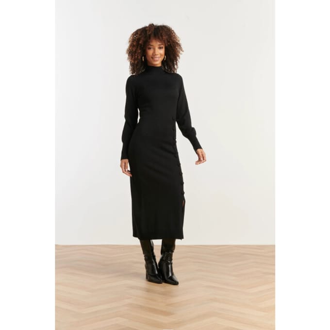 Smashed Lemon Damesgebreide jurk met lurex |