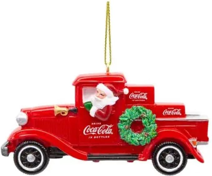 Kurt Adler Ornament - Coke Santa Pickup Truck 10 cm