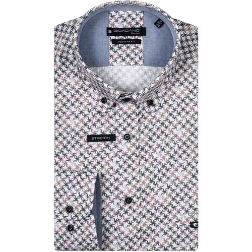 Giordano Overhemd Ivy Button-Down Chains Pattern Cerise / male