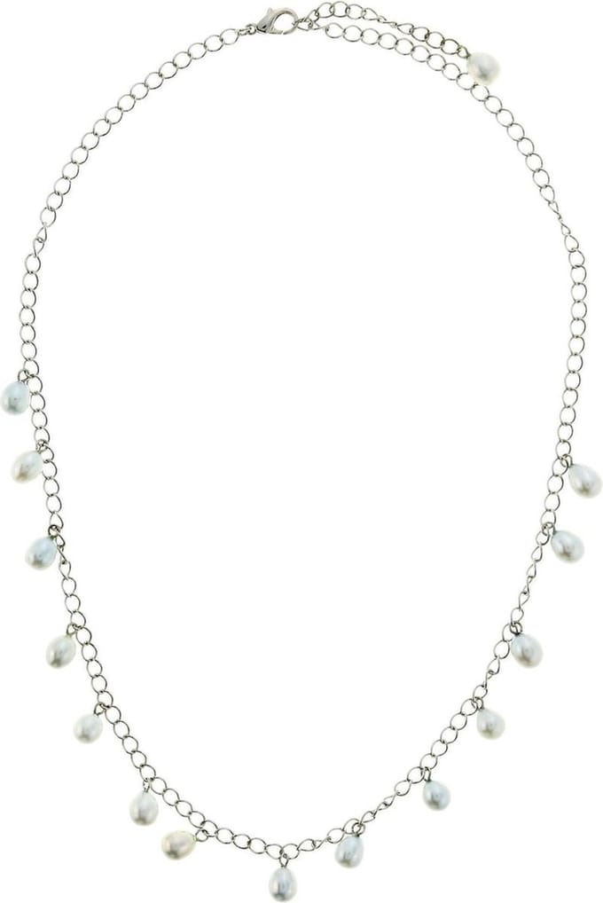 Behave - Ketting - Dames - Echte Zoetwaterparels - Wit - Zilverkleurig - 52.50 cm