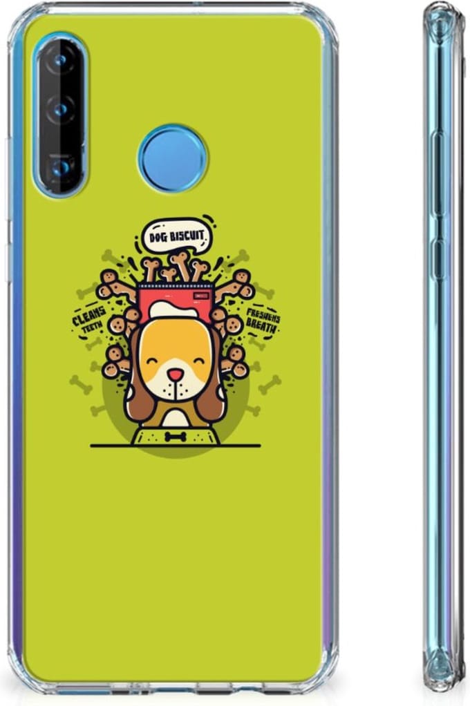 Huawei P30 Lite Stevig Bumper Hoesje Doggy Biscuit