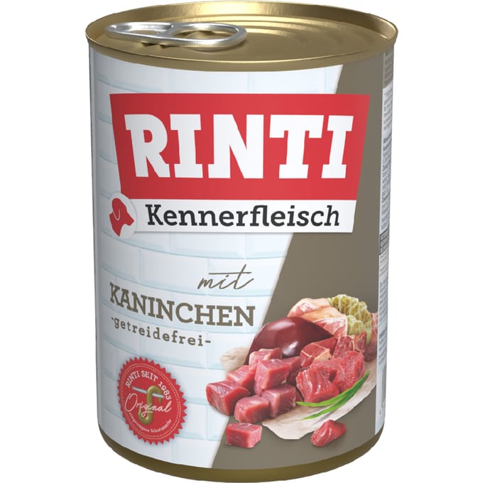 Rinti Dose Kennerfleisch Kaninchen | 12 x 400g