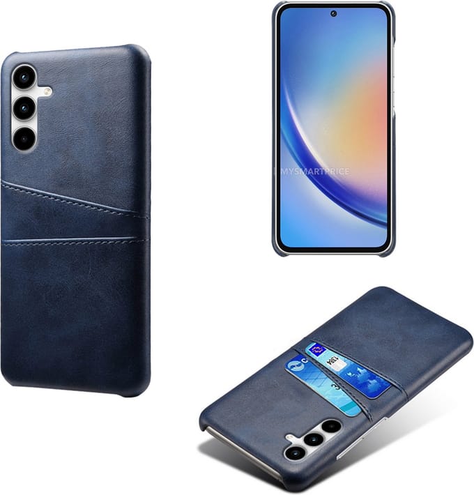 Backcover met Opbergvakjes + PMMA Screenprotector voor Galaxy A25 _ Blauw
