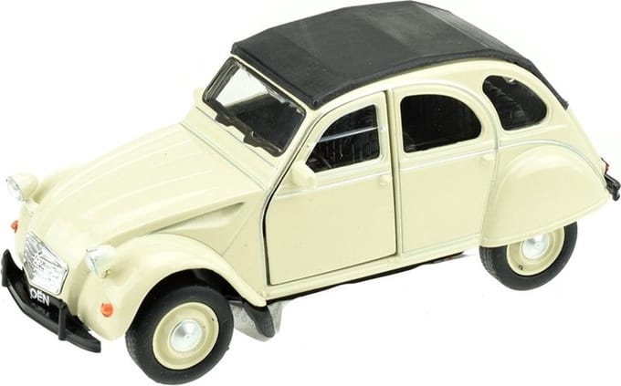 Welly Citroën 2CV modelauto - crème wit - 1:36 - speelgoed auto
