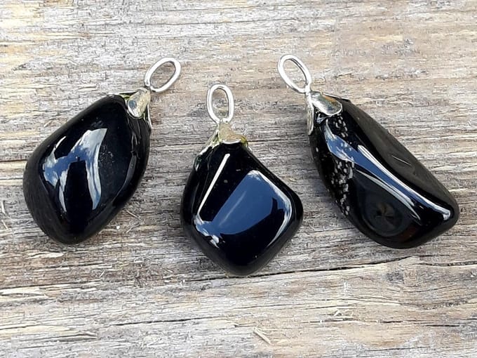 Edelsteen zilver Obsidiaan hanger