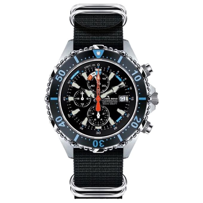 Chris Benz - CB-C300X-LB-NBS - Duikershorloge - Unisex - Quartz