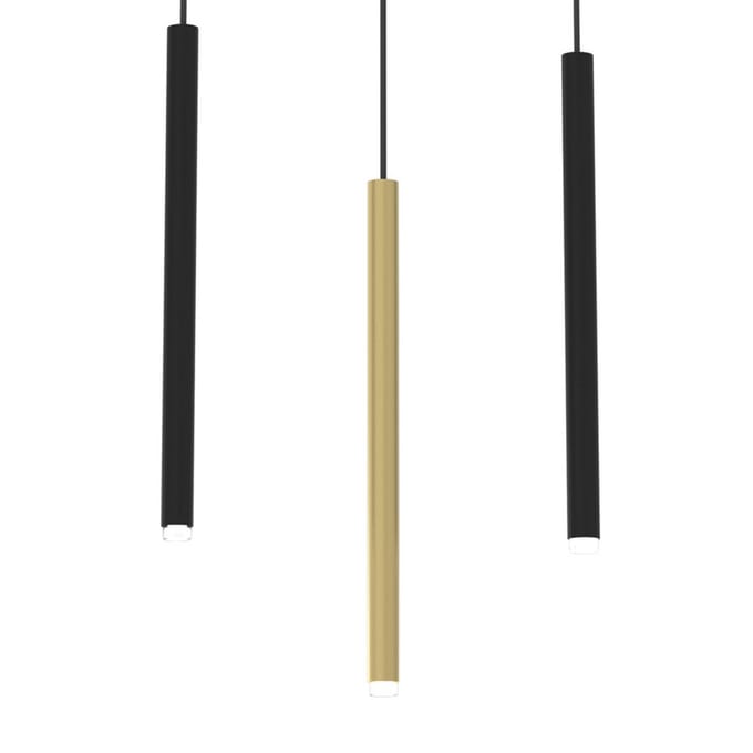 Eko-Light Hanglamp Monza, zwart/goud, 3-lamps