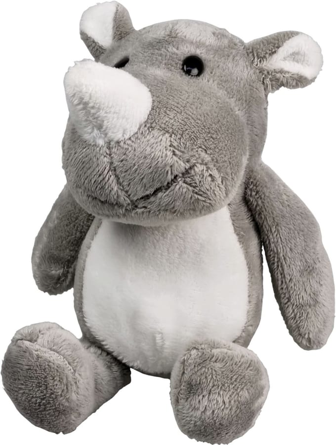 UNITOYS – Zittende Neushoorn – Grijs – 21cm – Knuffel