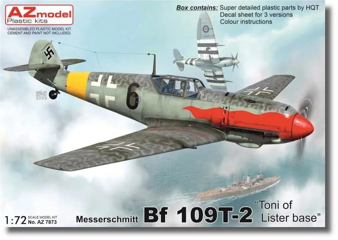 AZ Model Messerschmitt Tony à la base Listel Maquette en plastique AZM7873 1/72 Bf109T-2 gray