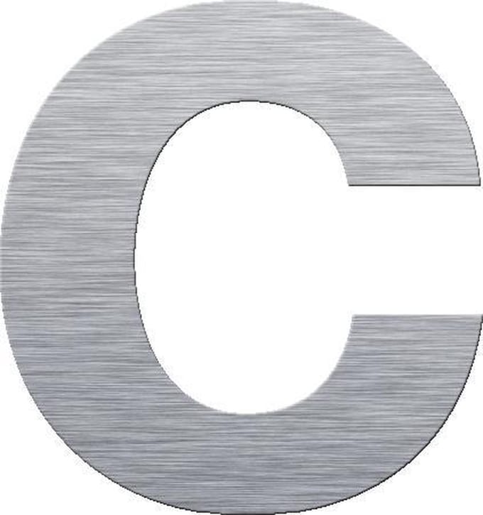 Huisnummer 17 cm - Letter c - RVS mat geborsteld