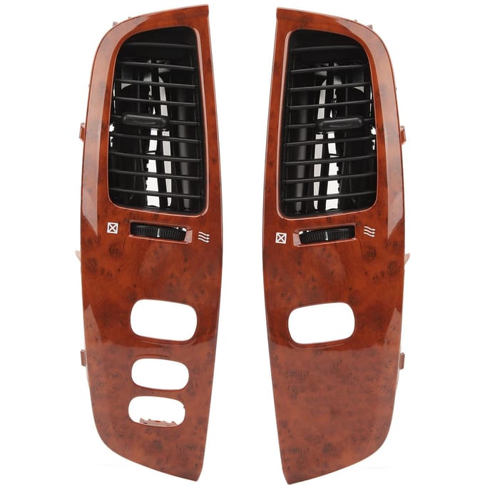 Dashboard Luchtrooster Houtnerf Dashboard Links Rechts Luchtuitlaat Kit met Frame Paneel voor Land Cruiser black