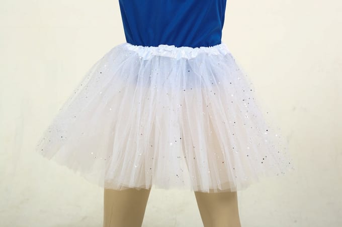 Glitter Rokje - Tule - Kindermaat - One Size - Wit