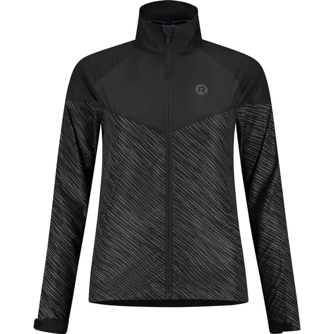 Rogelli Essential HI VIS Hardloopjack Dames - Running Jacket Reflecterend - Zwart - Maat S
