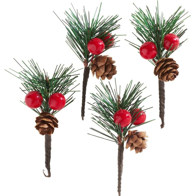 VBS Bessenpicks met dennenappel, 4 stuks