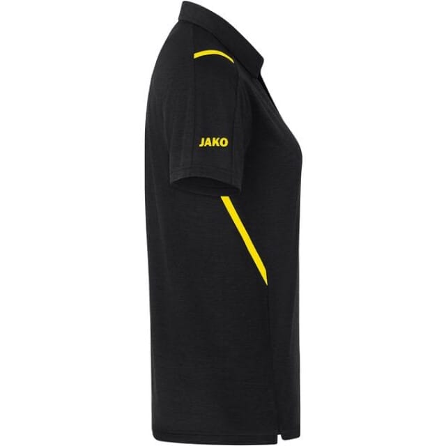 Jako Challenge Polo Dames - Zwart Gemeleerd / Citroen | Maat: 42