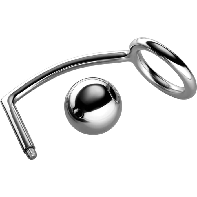 Rimba - RVS Cockring Met Buttplug - Anaal Slot M