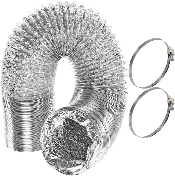 Universele 5 meter Extra Lange Aluminium Flexibele Afvoerslang 100 mm met Slangklemmen