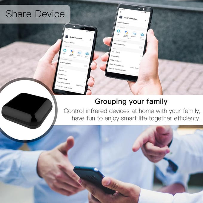 WIFI IR RF-afstandsbediening Universele controller Spraakbesturing Intelligent Home Life Alles-in-één afstandsbediening zwart