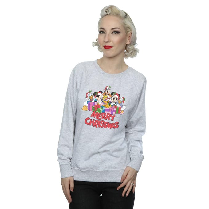 Disney Dames/Dames Mickey Mouse And Friends Kerstmis Sweatshirt (Sportgrijs)