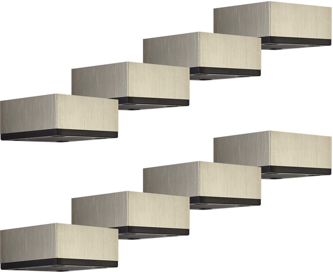 8x meubelpoten MOTEL 65 x 65 mm hoogte 30 mm RVS-look van SOTECH