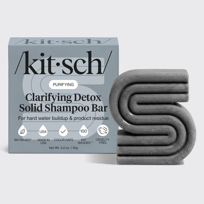 Kitsch clarifying detox solid shampoo bar voor detox van je opgebouwde shampoo resten
