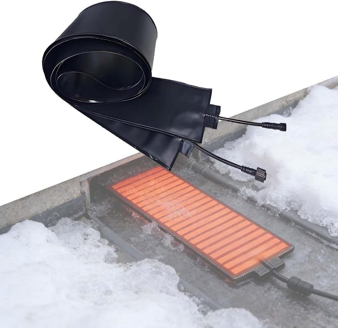 Dakgoot Verwarming - Sneeuwsmeltmat - Ijsdammen Voorkomen - Zelfregulerende Kabel - 12cm Breed