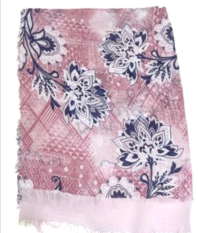Lange Sjaal - 100% Bamboe - Print - (3802) Roze