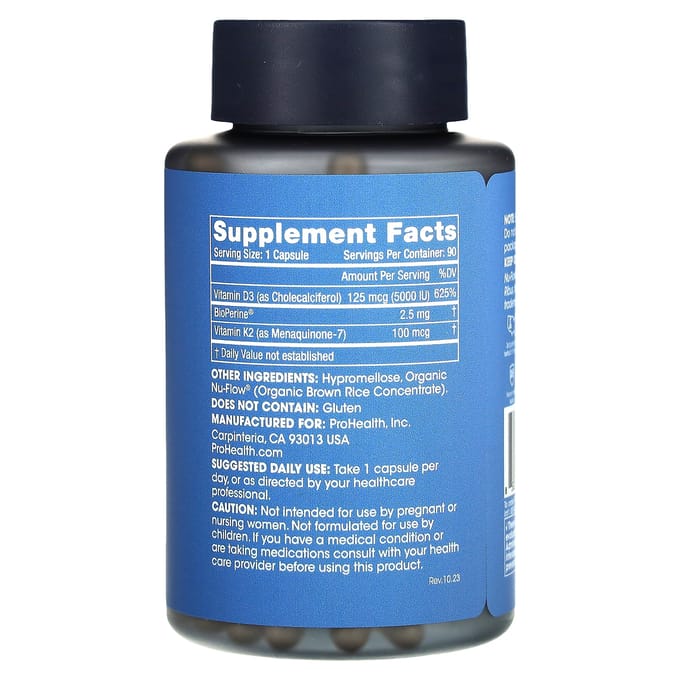 ProHealth Longevity, Vitamine D3 + K2, 90 capsules