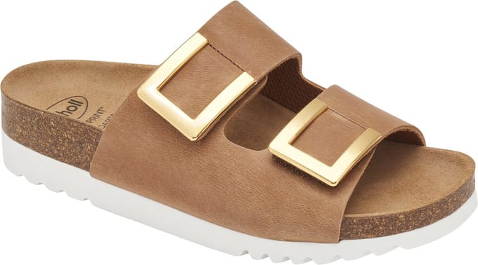 Scholl Sandalen Monterey 2 Riemen Geolied Leer Vrouwen - Cognac