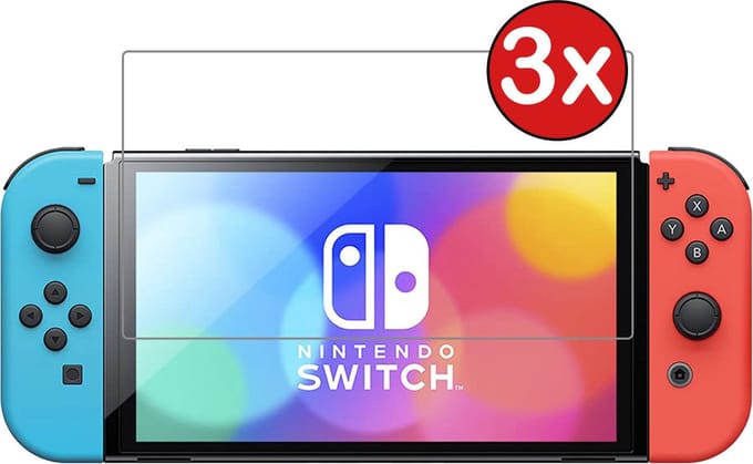 Screenprotector Geschikt voor Nintendo Switch OLED Screenprotector Tempered Glass Screen Protector Gehard Glas - 3 PACK