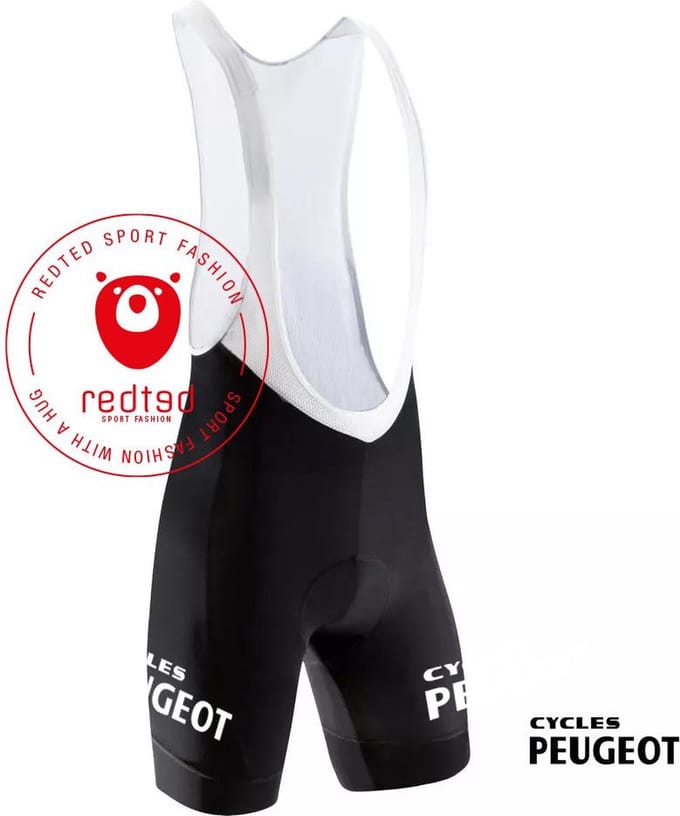 Retro Wielerbroek Peugeot - REDTED - Zwart - M