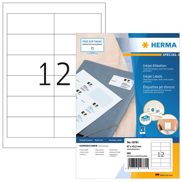 10781 - Die-cut label - 9.7 cm - 4.23 cm - 12 pc(s)