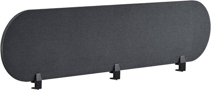 BELIANI SPARKY - Bureauscherm - Donkergrijs - 180 x 40 cm - Polyester