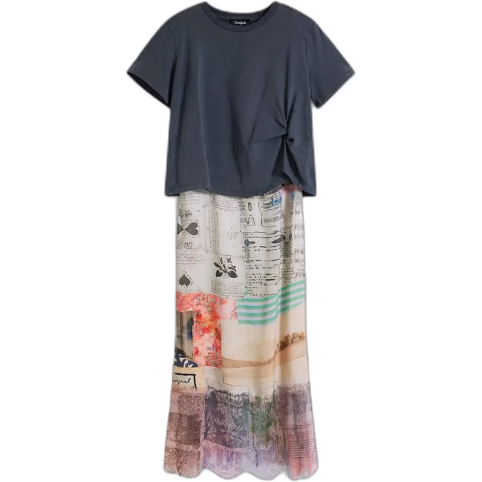 Dames t-shirt jurk Desigual Collage