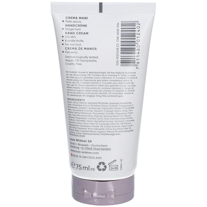 Louis Widmer Bodycare Handcrème Licht Geparfumeerd Crème